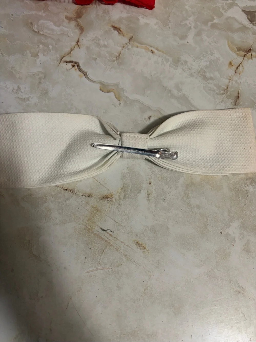 Vintage White Cream Bow with attached clip Accessory